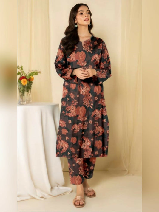 Bin Shaukat Khaddar Karandi Printed Unstitched 2-Piece Suit