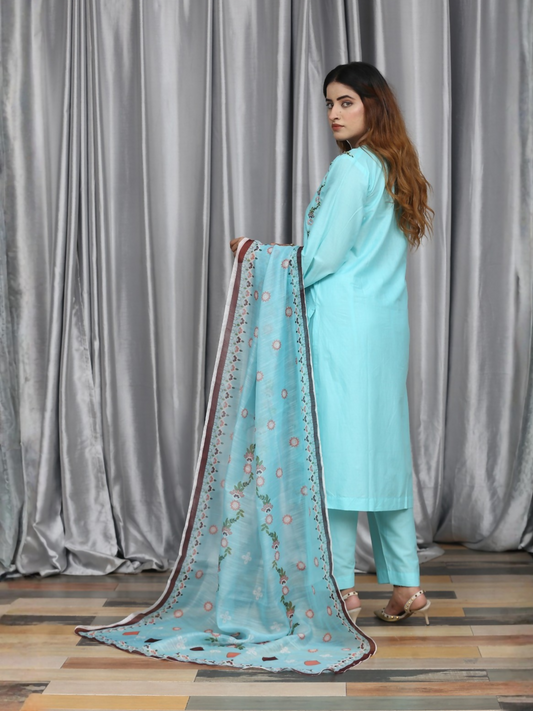 RB Pret & Couture Cotton Embroidered Stitched 3-Piece Suit-27