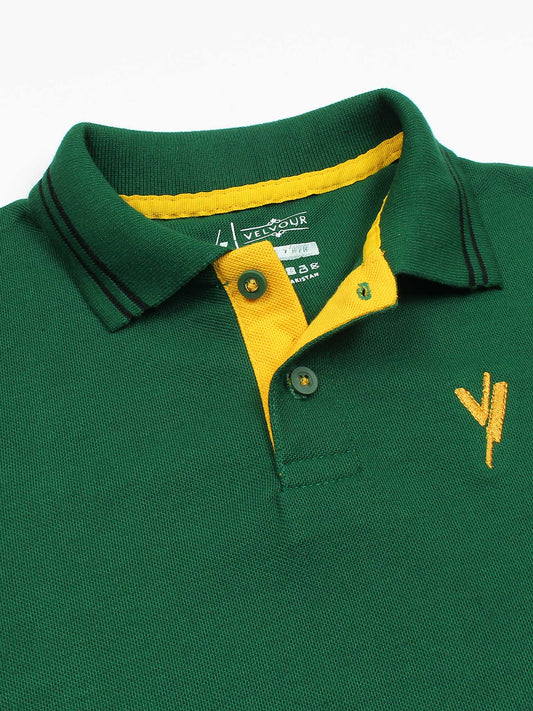 Velvour Boys Pique Tipping Collar Polo Shirt-VP11-I