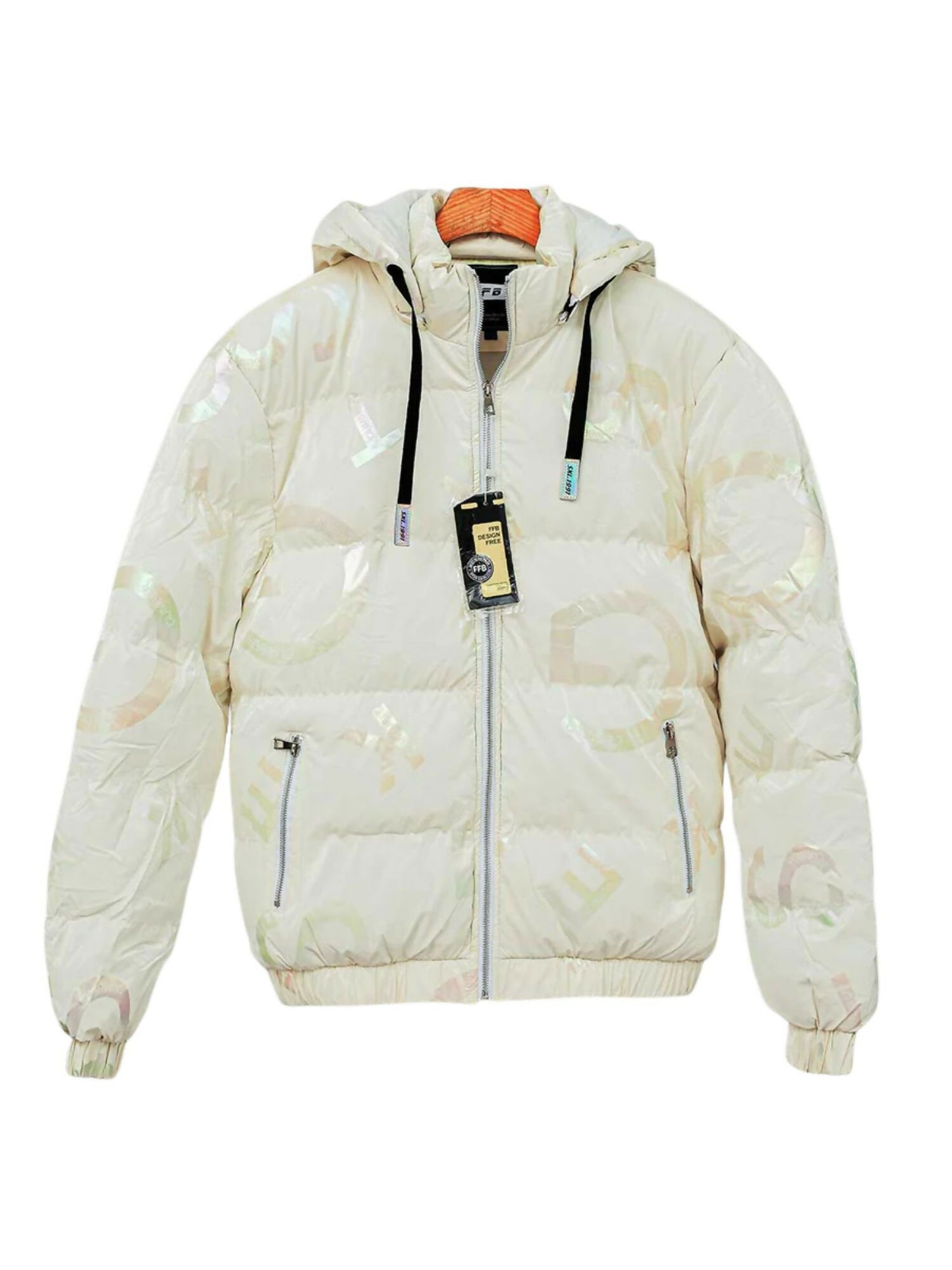 White,Green,Blue and Black Funky Multi Gloss Heavy Fashion Hooded Jackets-14098