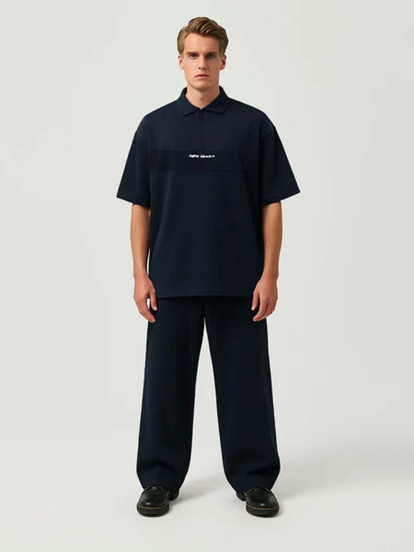 Blue Jupiter Plain Adventure Oversized Fit Coord Set-15156