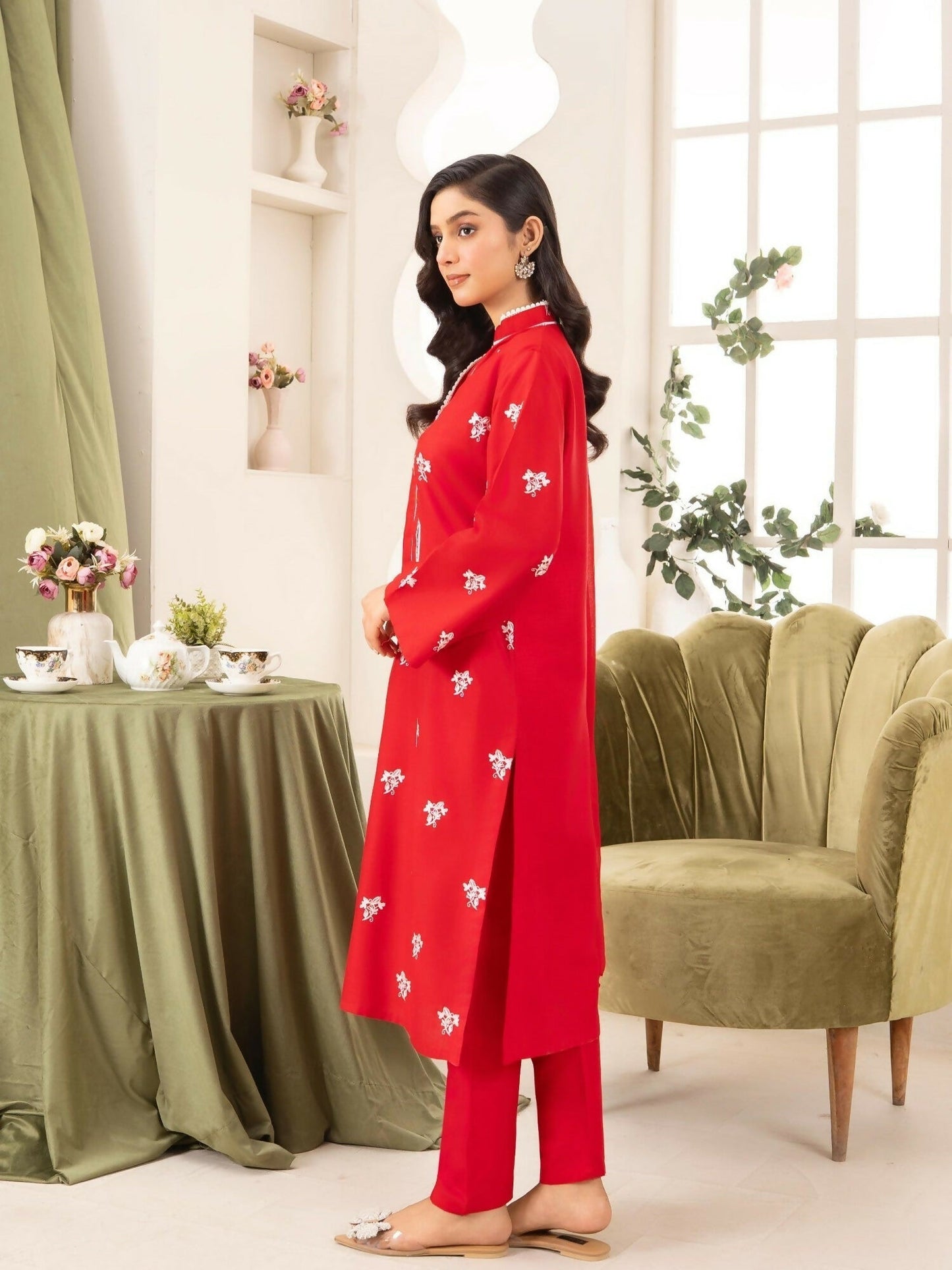 Stylish Collection Serene Summer Linen Embroidered Stitched 3-Piece Suit–Bahar