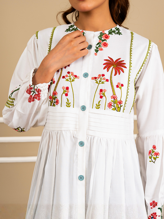 Kachy Dhaagy Dhanak Embroidered Maxi