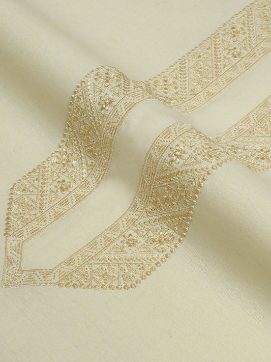 Fabrich Men Cotton Karandi Embroidered Unstitched Shalwar Kameez-GTS-KB-020