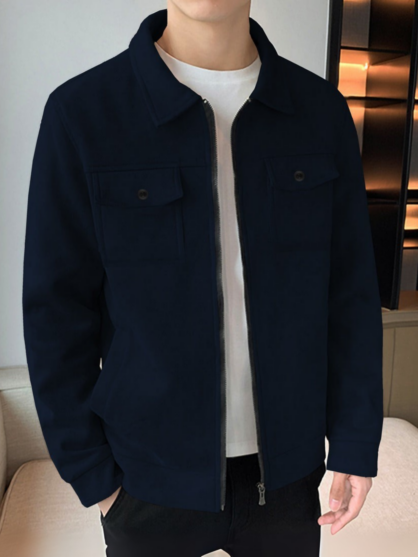 Jupiter Soft Shell Tow Pockets Bomber Jacket For Men-14996