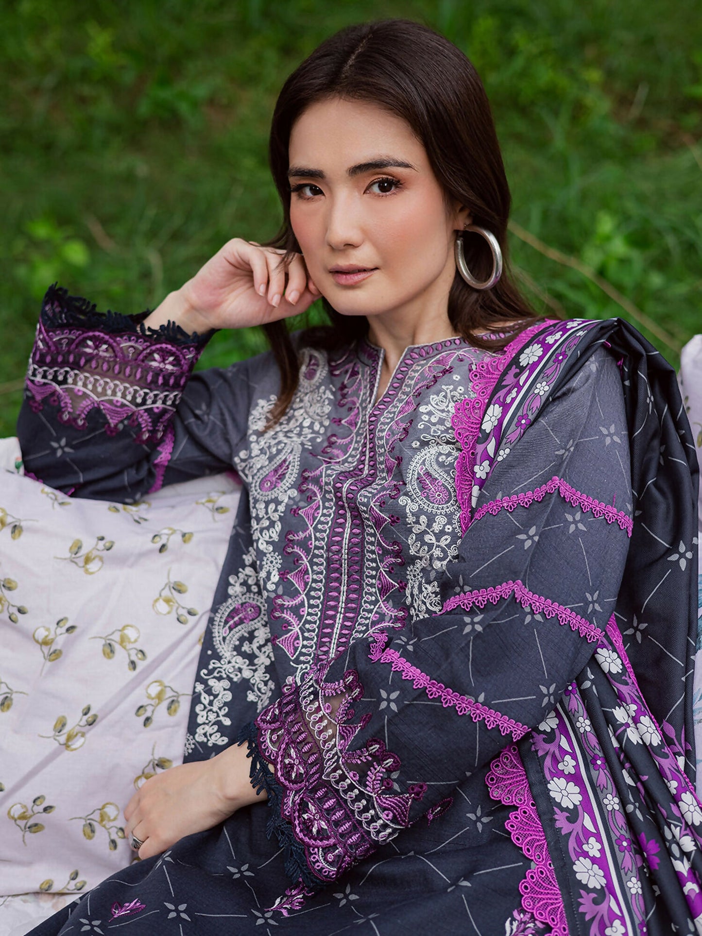 Mahnur Gardenia Khaddar Embroidered Unstitched 3-Piece Suit-GR-02