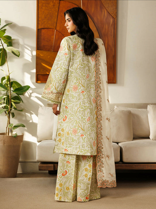 Mahnur Leila Lawn'26 Embroidered Stitched 3-Piece Suit-L-11