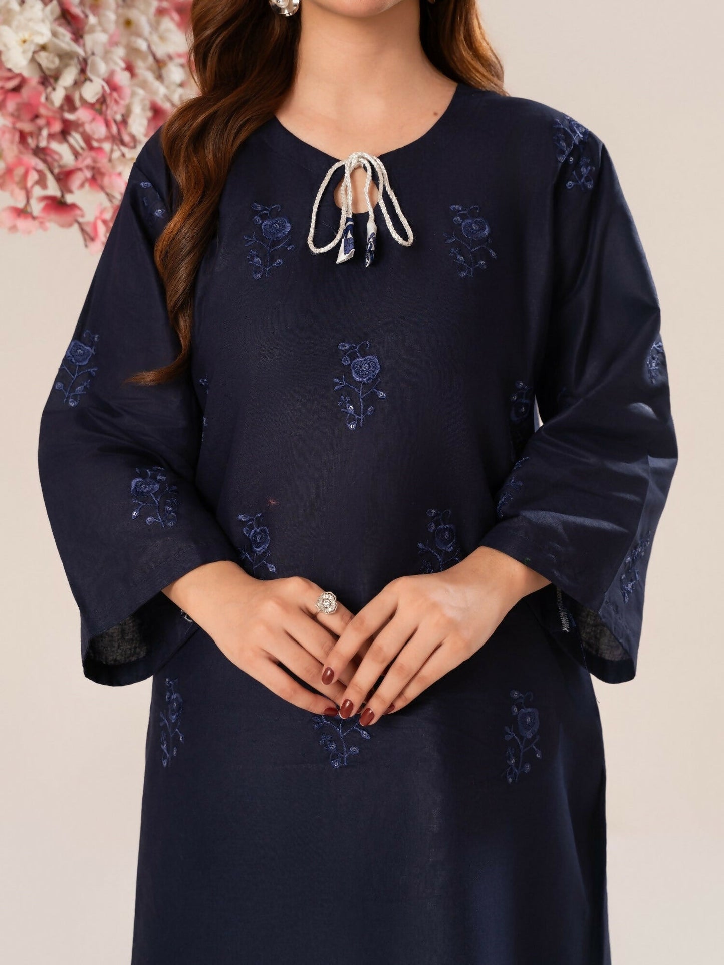 Stylish Collection Luxe Edit Cotton Embroidered Stitched 3-Piece Suit-Salina