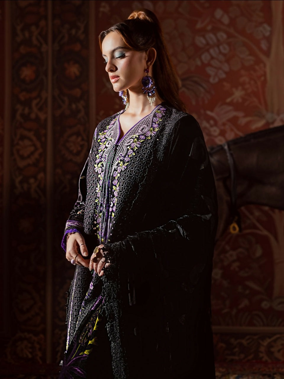Mahnur Amelia Kotrai Embroidered Unstitched 3-Piece Suit-CK-001