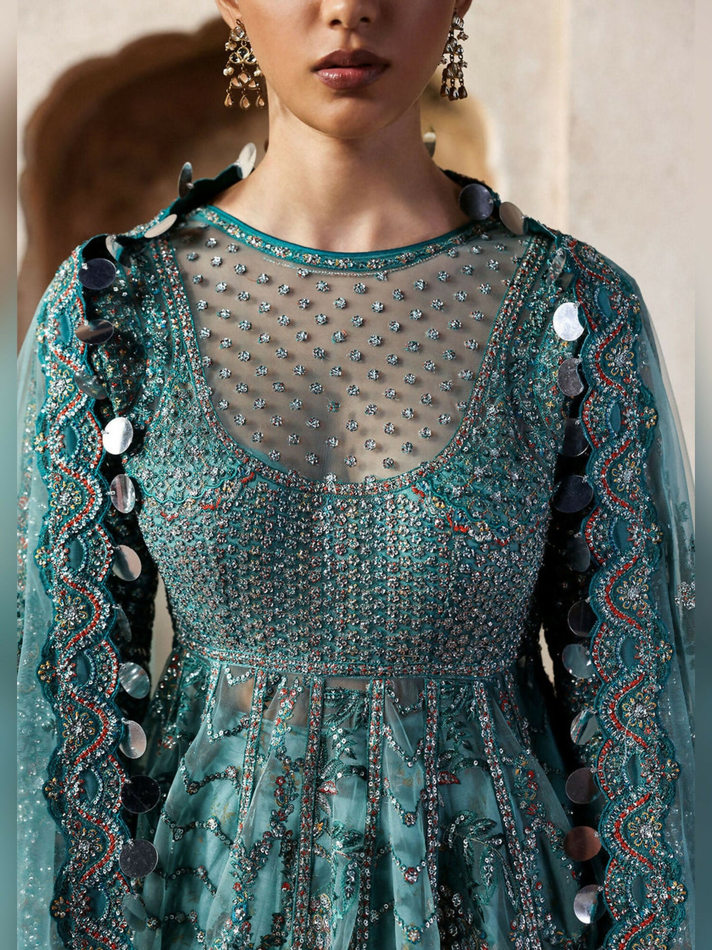 Hussain Rehar Massarat Festive Unstitched'25 Net 3-Piece Suit-Nagma