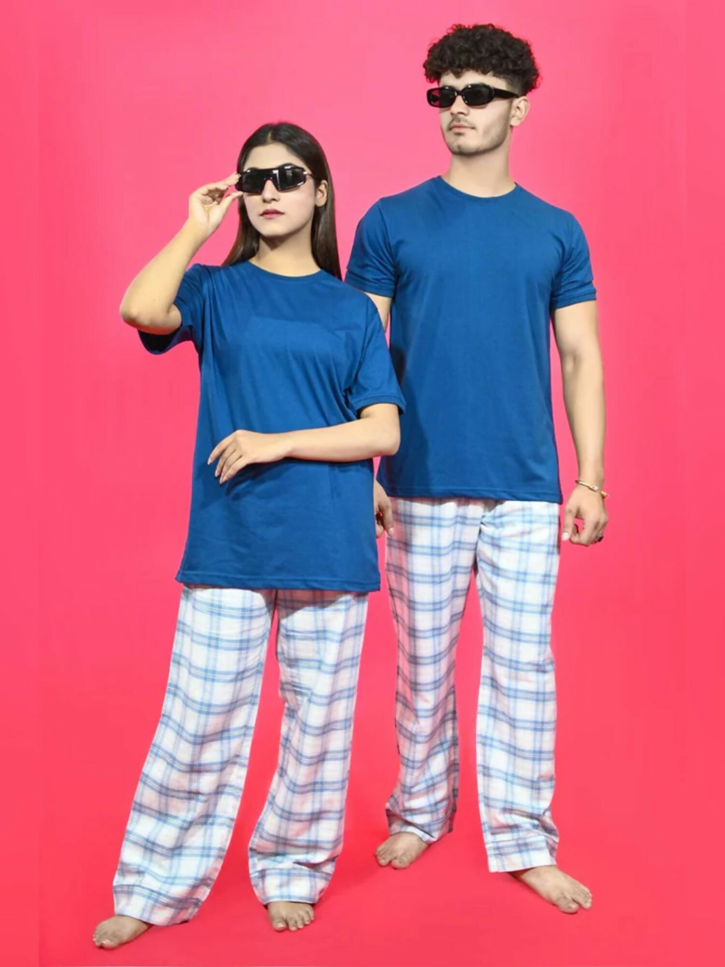 Funky's Printed Checked Loungewear Trouser-14623