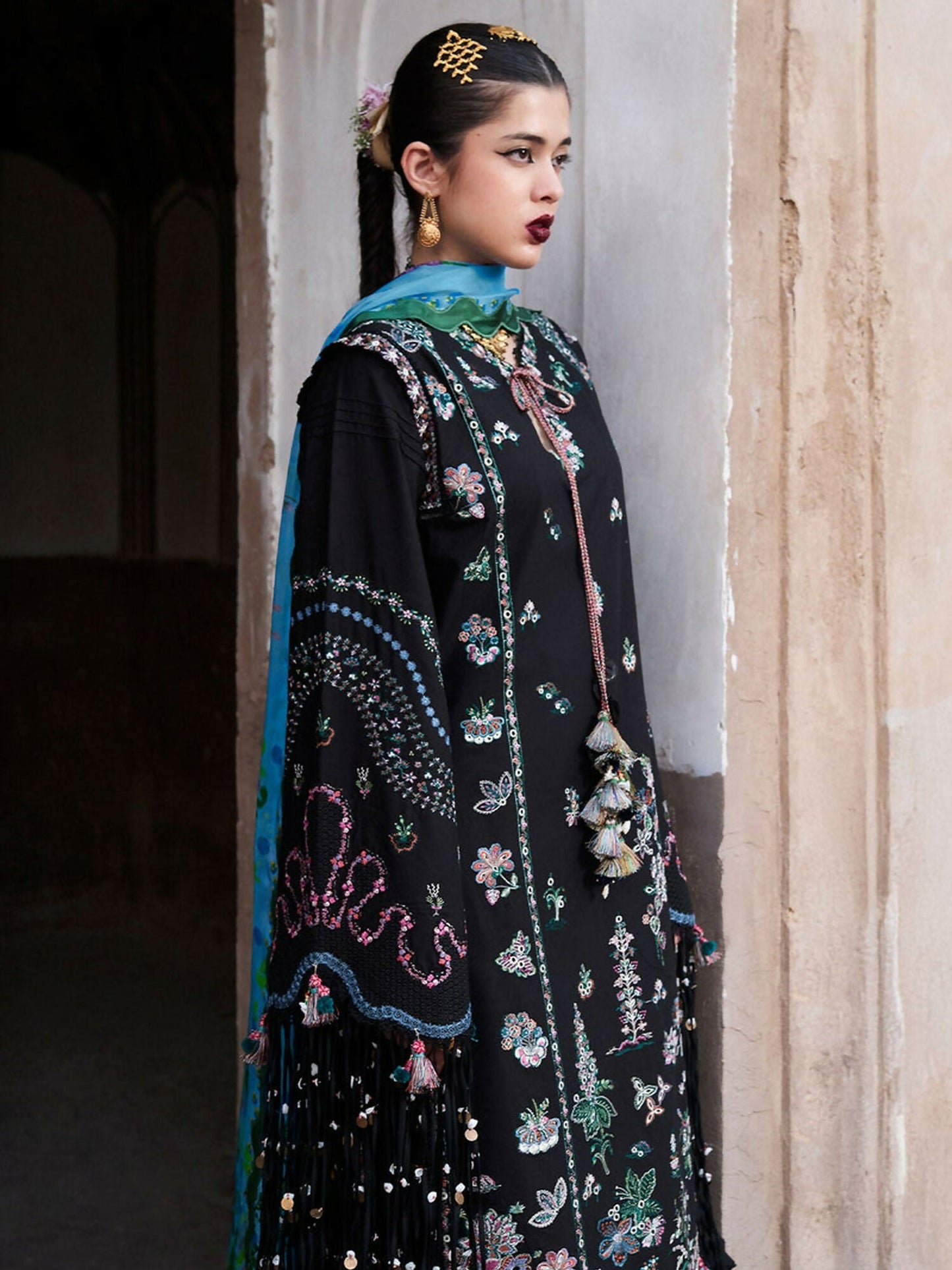 Hussain Rehar Nirmal SS'25 Lawn Embroidered Unstitched 3-Piece Suit-Arzo