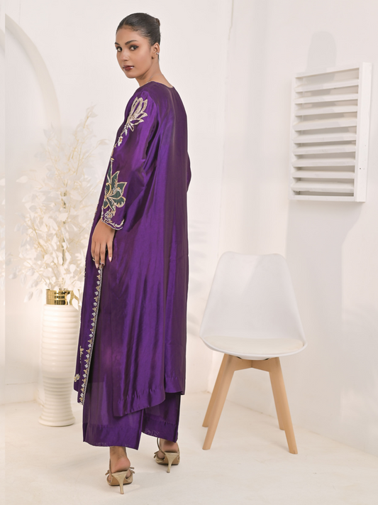 Ruby's Couture The Luxe Edit Shesha Silk Embellished Stitched 2-Piece Suit-Mashal