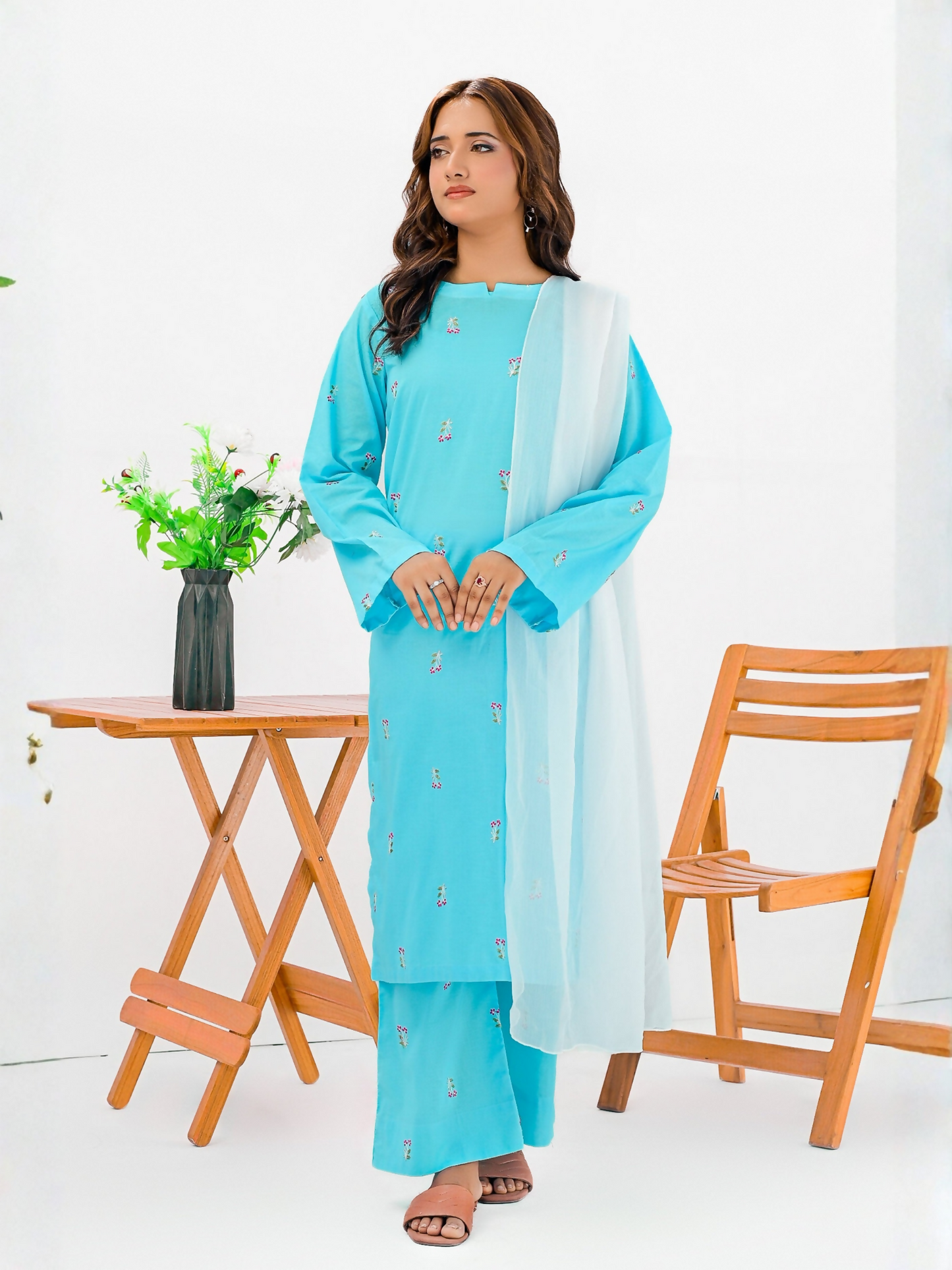 MAK Fashion Lawn Embroidered Stitched 2-Piece Suit-Mahtab