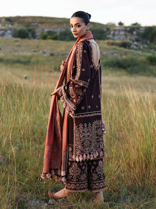 Hussain Rehar Khaddar'25 Embroidered Unstitched 3-Piece Suit-Nazneen