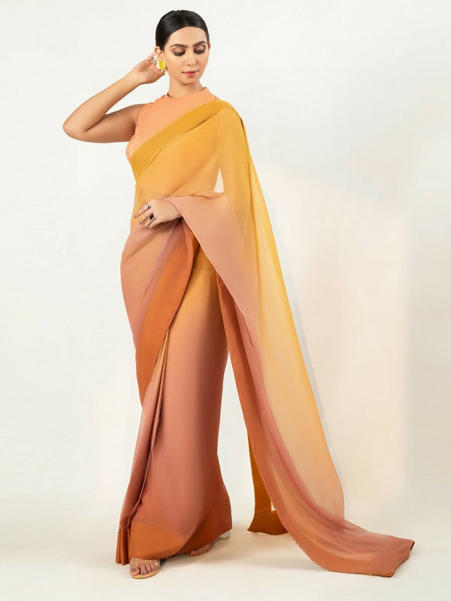 Imran Aftab Chiffon Printed Unstitched Saree-IASC 11