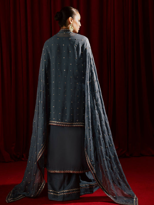 Allure By IH Luxury Pret Raw Silk Embellished Stitched 3-Piece Suit-Jhoomar