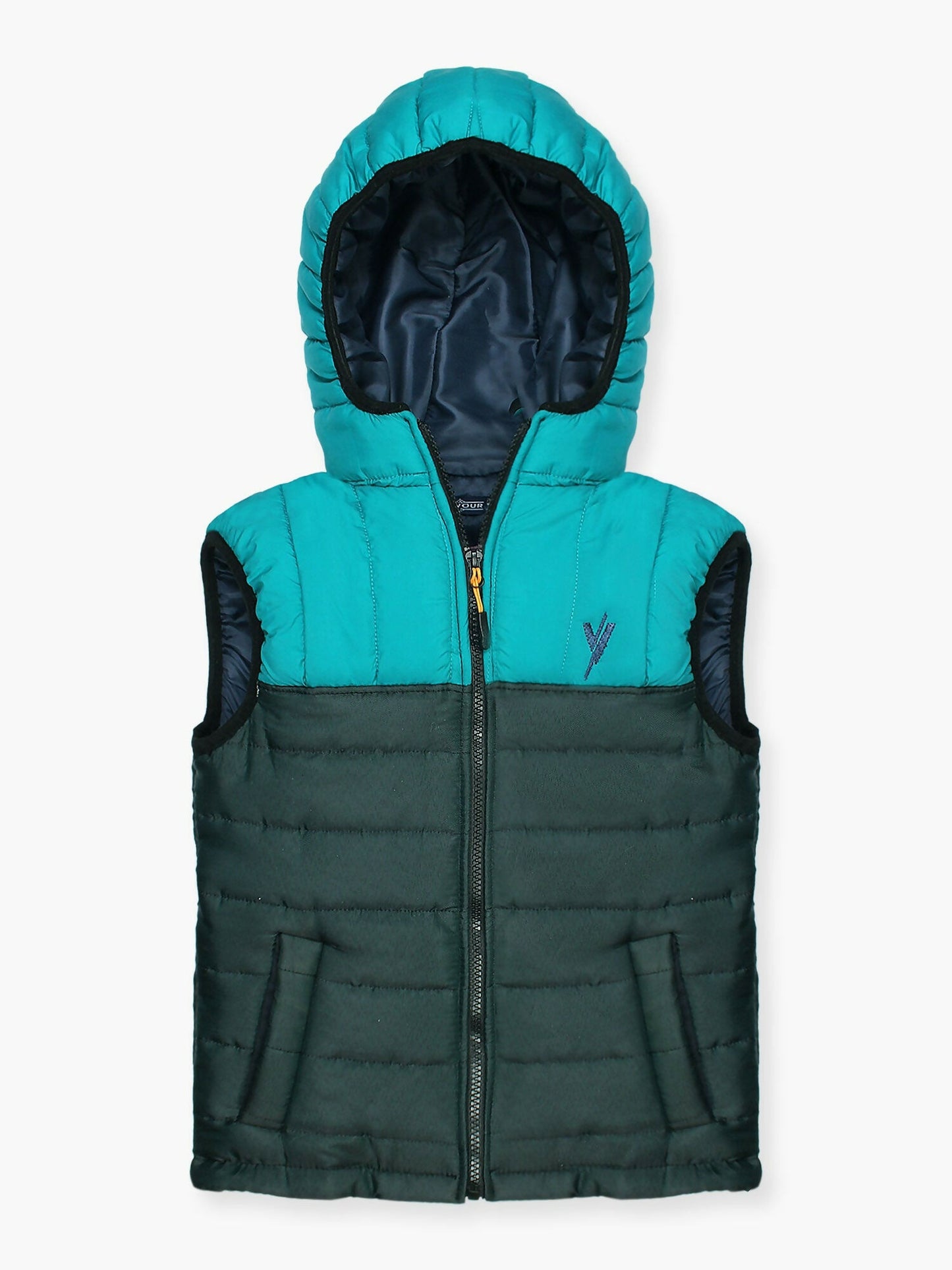 Blue and green Velvour Puffer Jacket- VJ26-A