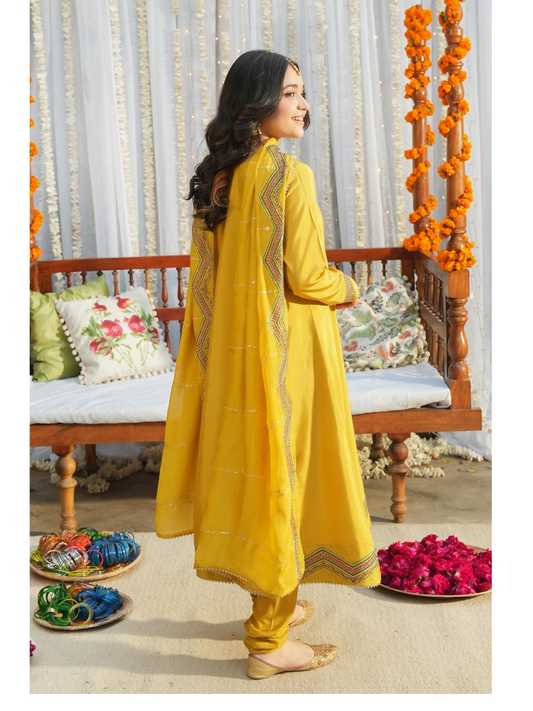 Panache Apparel Noore Eid Edit Sheesha Silk Embroidered Stitched Suit-Zivaa