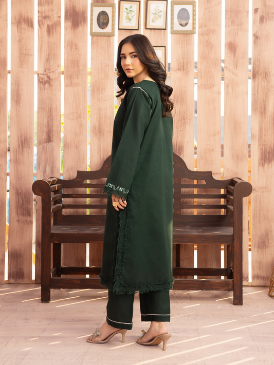 Panache Apparel Winter Core Khaddar Embroidered Stitched 2-Piece Suit-Polar