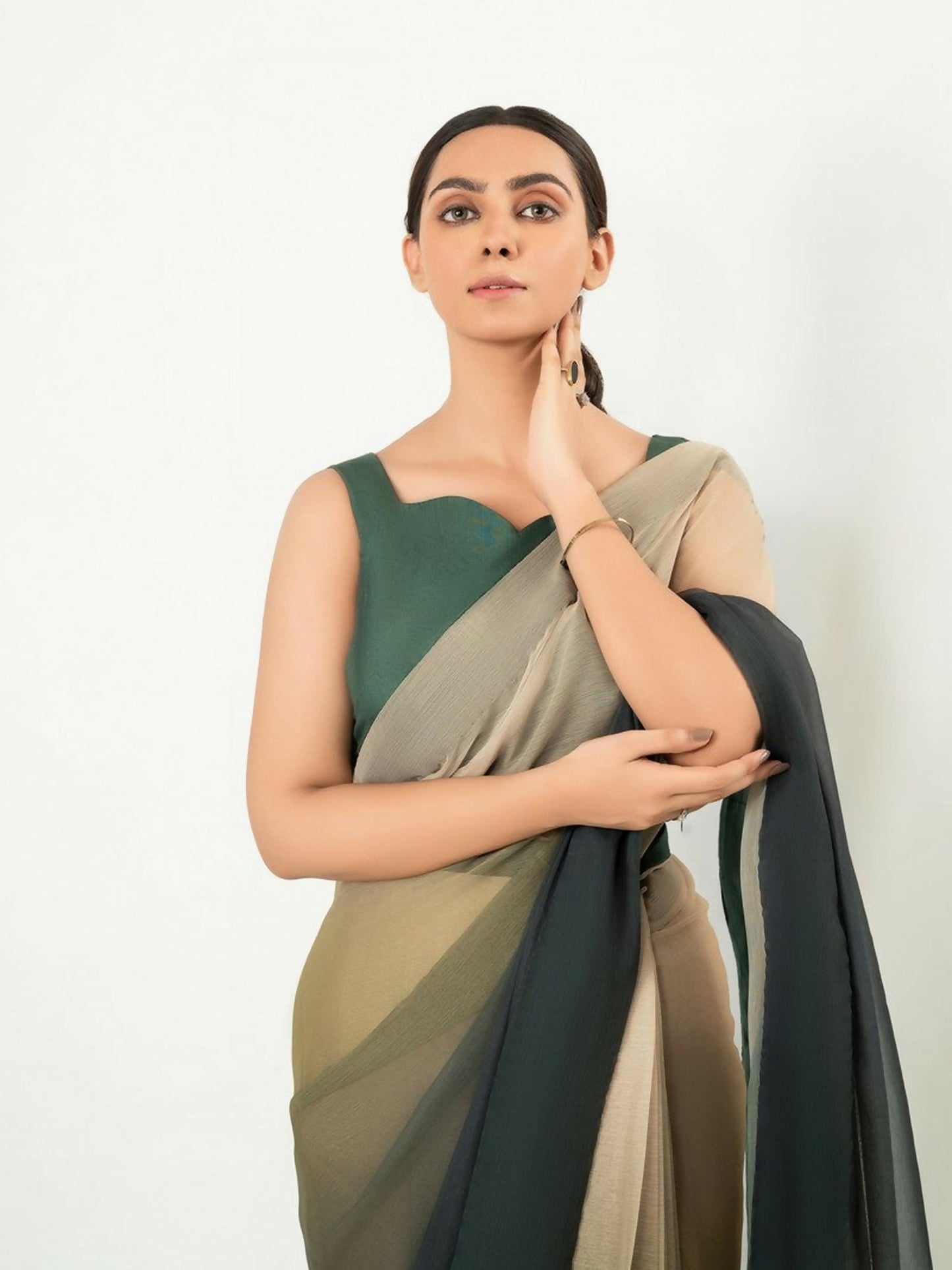 Imran Aftab Chiffon Printed Unstitched Saree-IASC 23