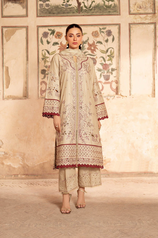 Panache Apparel Rang-e-Bahar Lawn Embroidered Stitched Suit-Ufaq