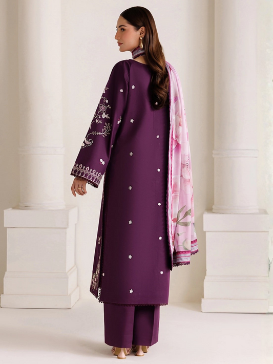 Panache Apparel Mistfall Vol II Cotton Embroidered Stitched Suit-Roselle