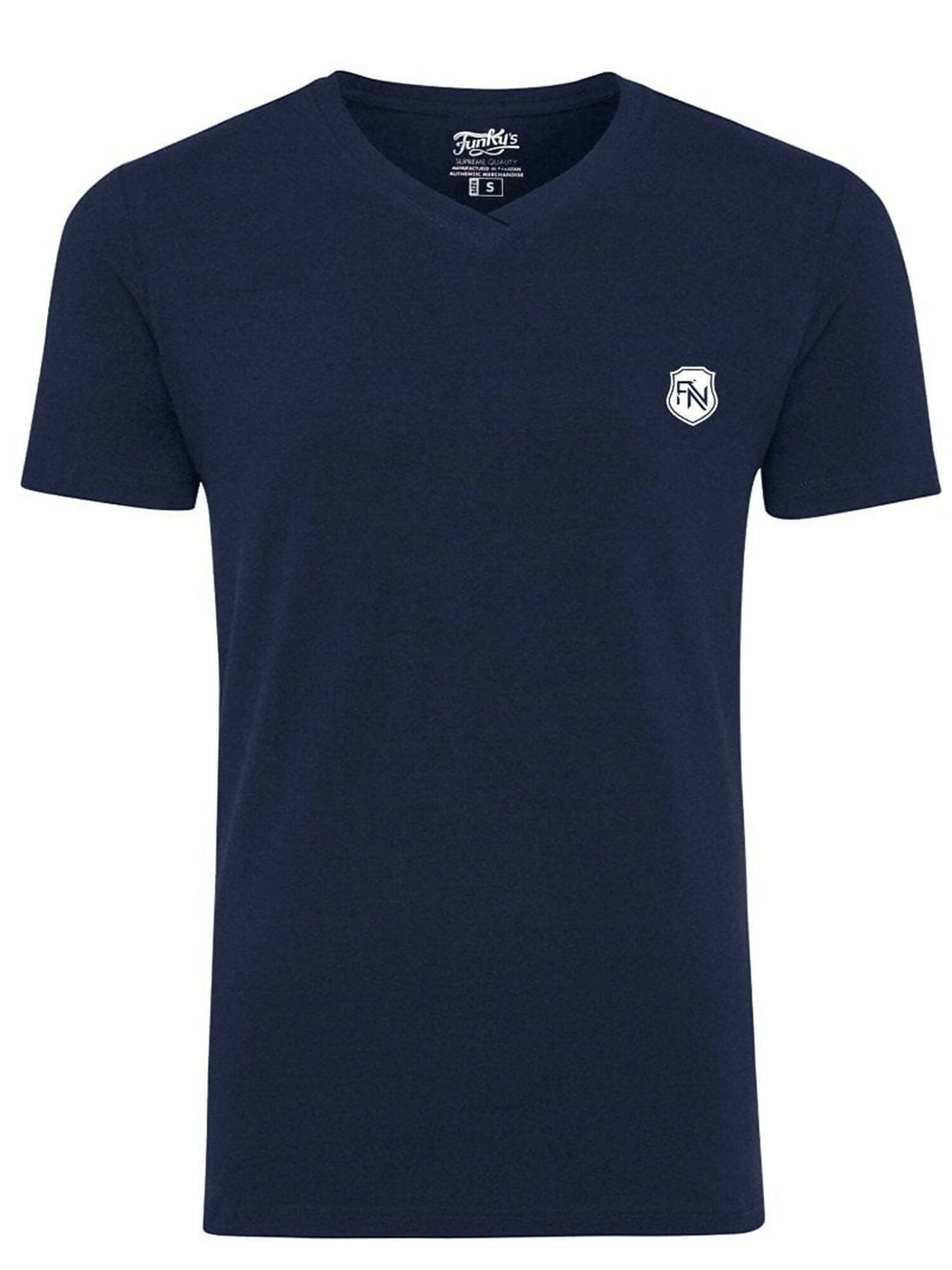 Funkys high density logo stellar V neck cotton tee-12464