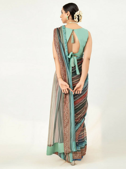 Imran Aftab Chiffon Printed Unstitched Saree-IASC 09