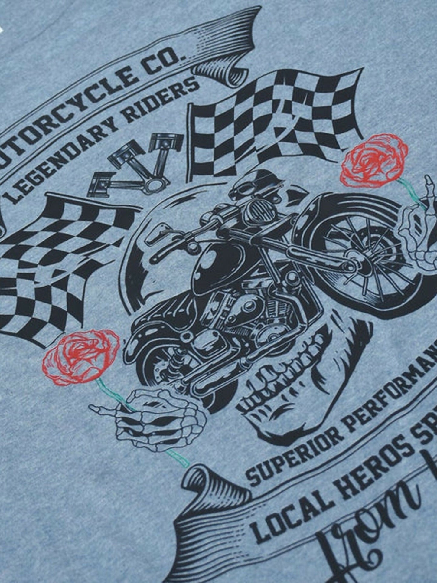 Jupiter Oversized Off Shoulder Bike Rider Print Tee Shirt-13599