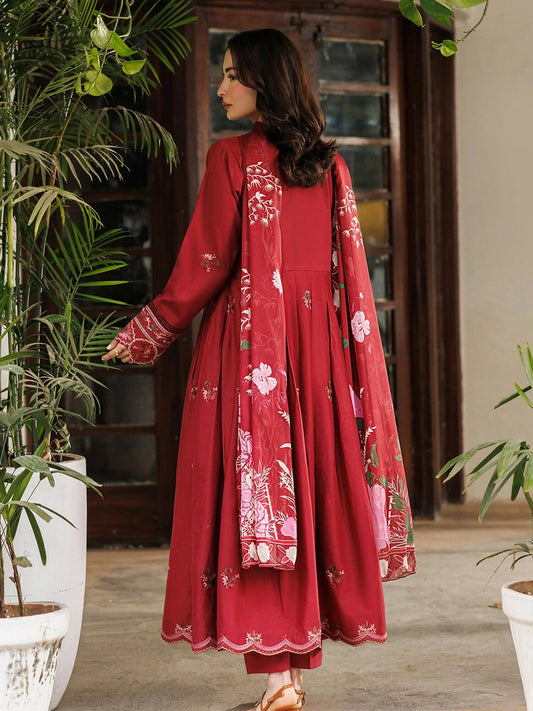 Panache Apparel Mistfall Ramadan Edit Cotton Embroidered Stitched Suit-Blush Reverie