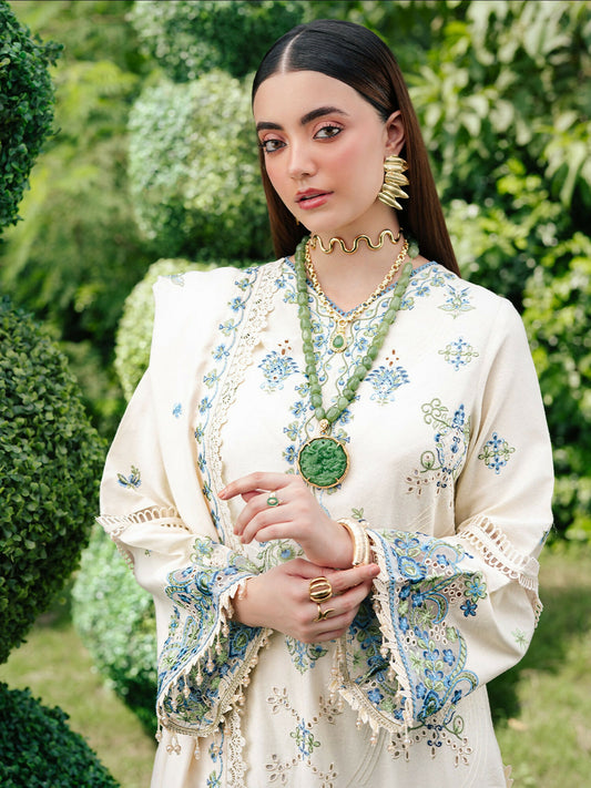 Mahnur Secret Garden Karandi Embroidered Stitched 3-Piece Suit–SG-001