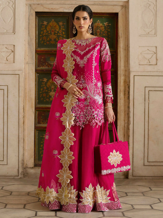 Parishay Ranibagh Luxury Formals Silk Embroidered Unstitched 3-Piece Suit-Gul Bahaar