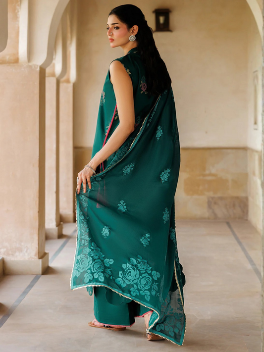 Green Panache Apparel Noor Mahal Cotton Printed Stitched Suit-Aylaar