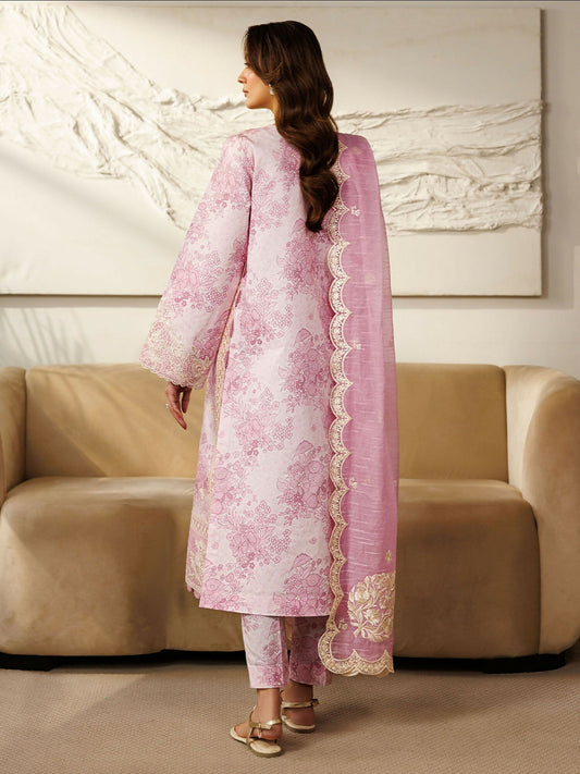 Mahnur Leila Lawn'26 Embroidered Stitched 3-Piece Suit-L-12