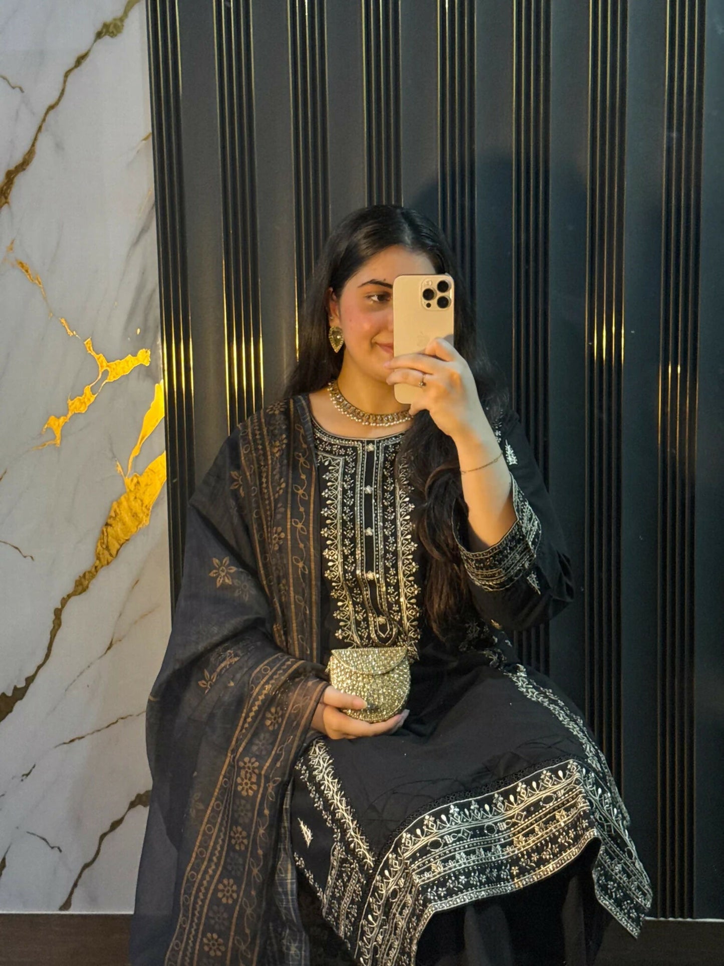 Siraphina Winter Cotton Embroidered Stitched 3-Piece Suit-SP-1033