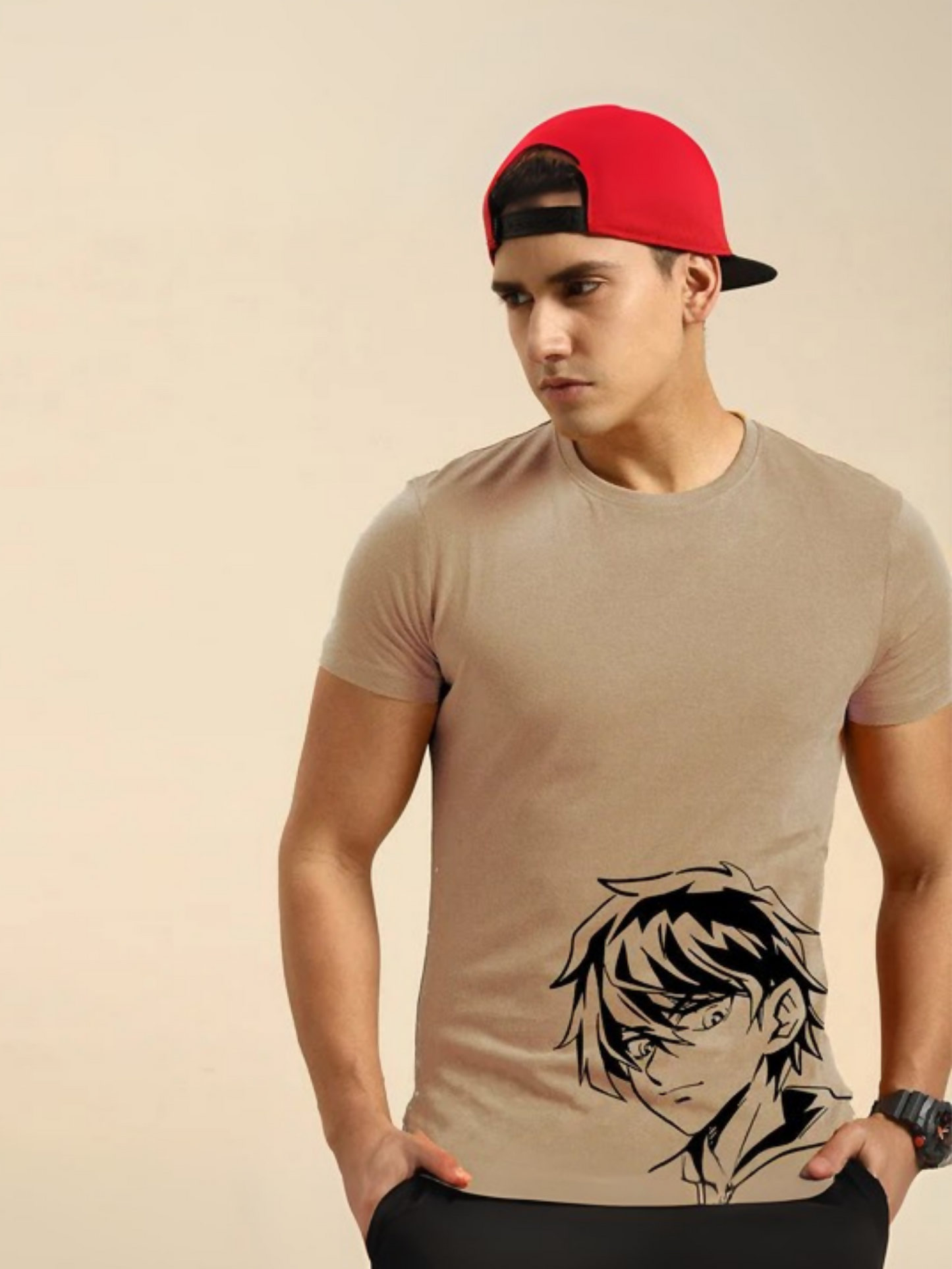 Brown Jupiter Printed Pro Animi GraphicTee-Shirt-13509