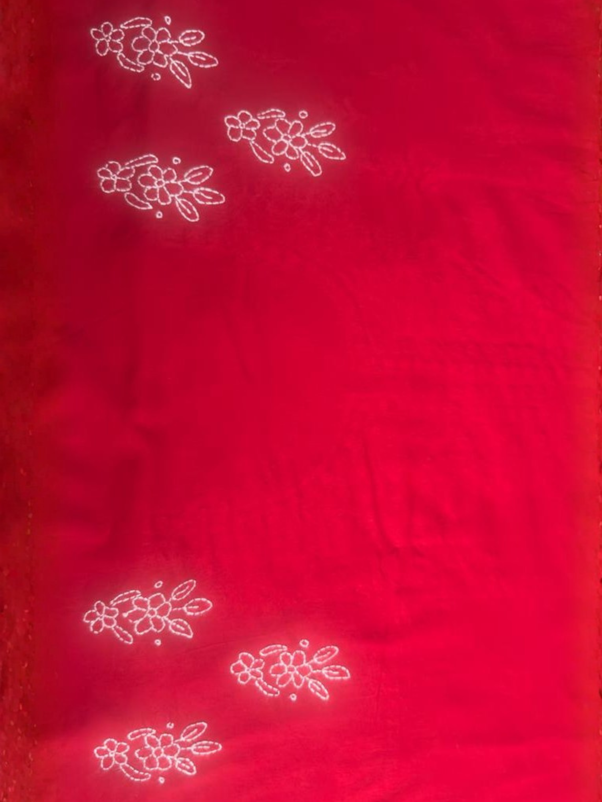 Red-Fehm Lawn Embroidered Unstitched 3-Piece Suit