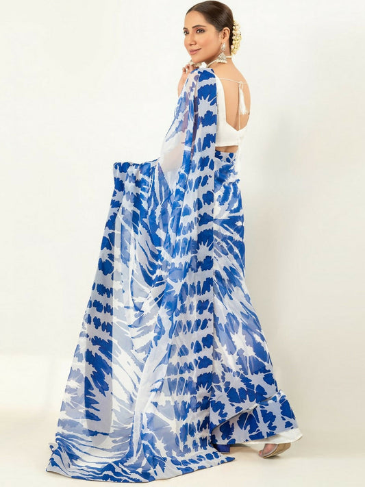 Imran Aftab Chiffon Printed Stitched Saree-IASC 08