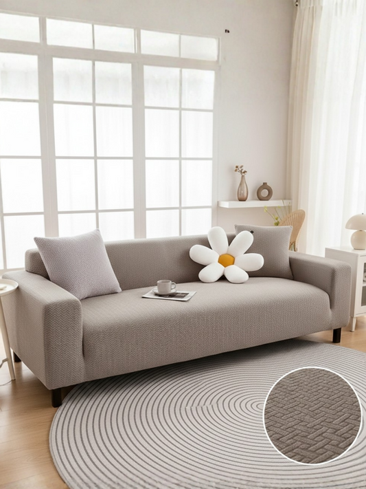 Elegant Bedding Stripe Jacquard Fitted Sofa Cover