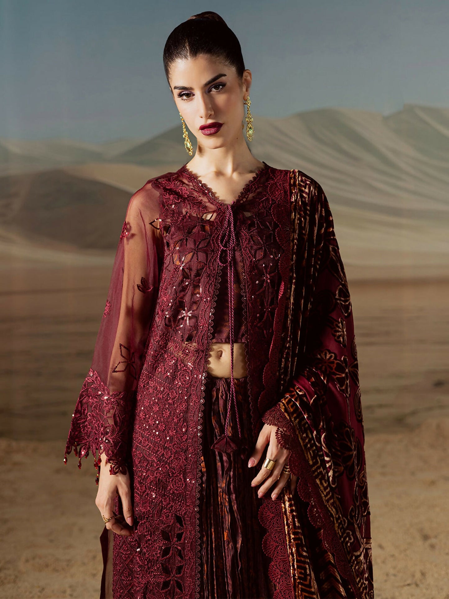 Mahnur Amelia Kotrai Embroidered Stitched 3-Piece Suit–CK-007