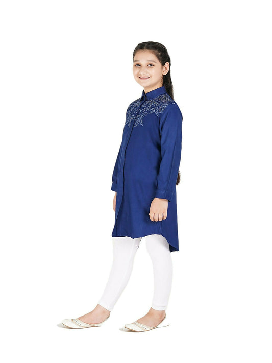 Velvour Girls Viscose Embroidered Stitched Tunic-VG80-A