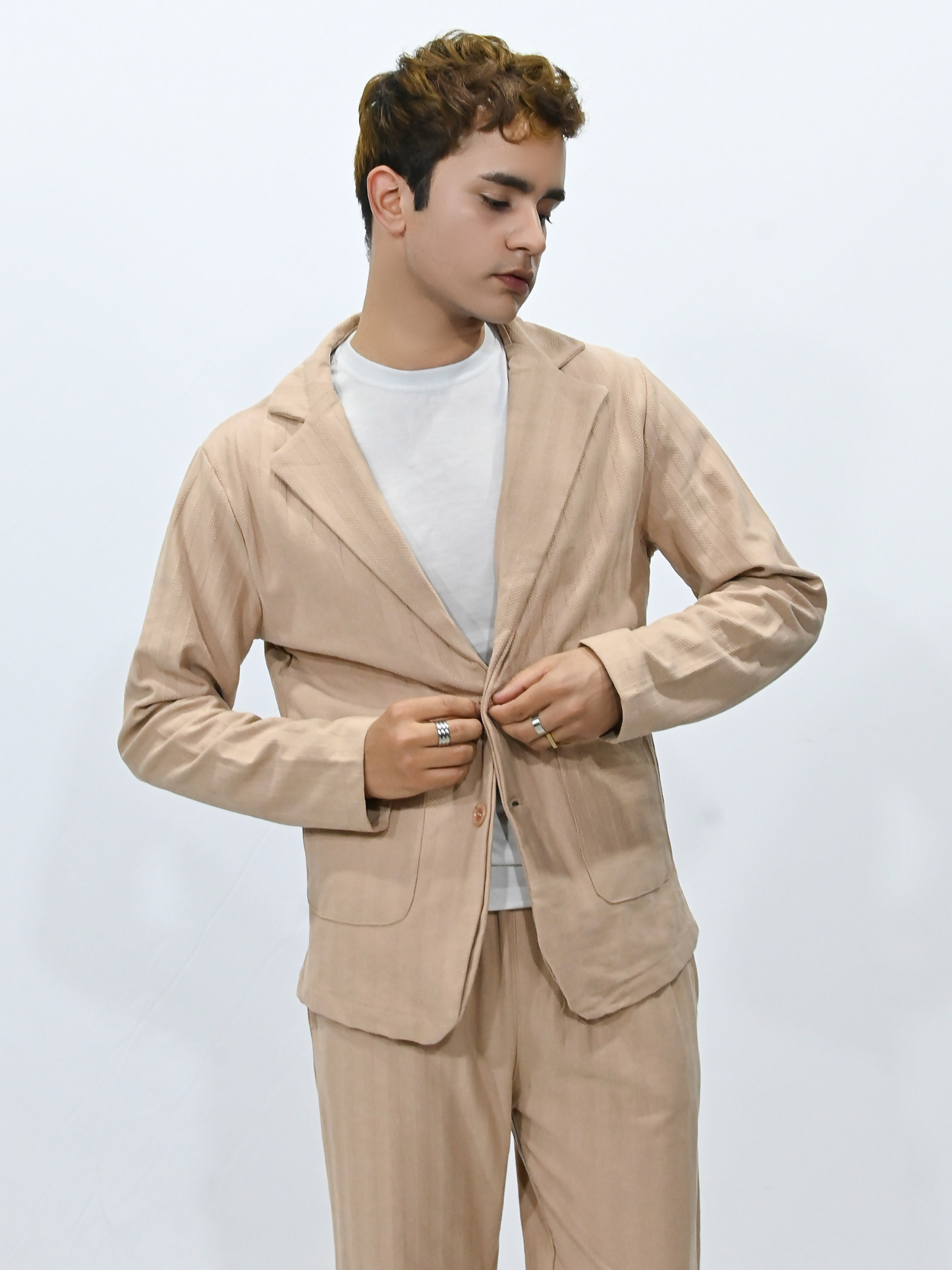 Jupiter Celebrity Self Textured Gender Neutral Skin Casual Pant Coat-14864