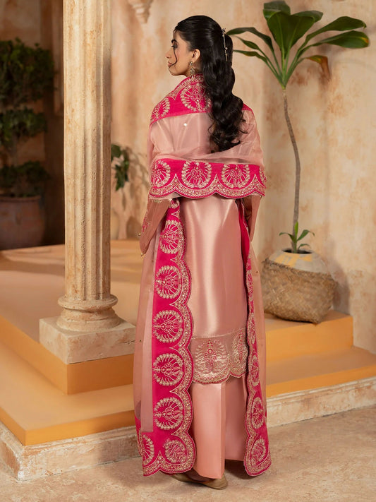 Shurooq Kanpur 1912 Tissue Embellished Stitched 3-Piece Suit-Sukhan