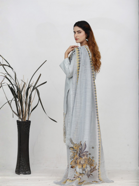 RB Pret & Couture Cotton Embroidered Stitched 3-Piece Suit-22