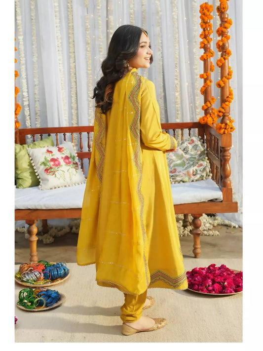 Panache Apparel Noore Eid Edit Sheesha Silk Embroidered Stitched Suit-Zivaa
