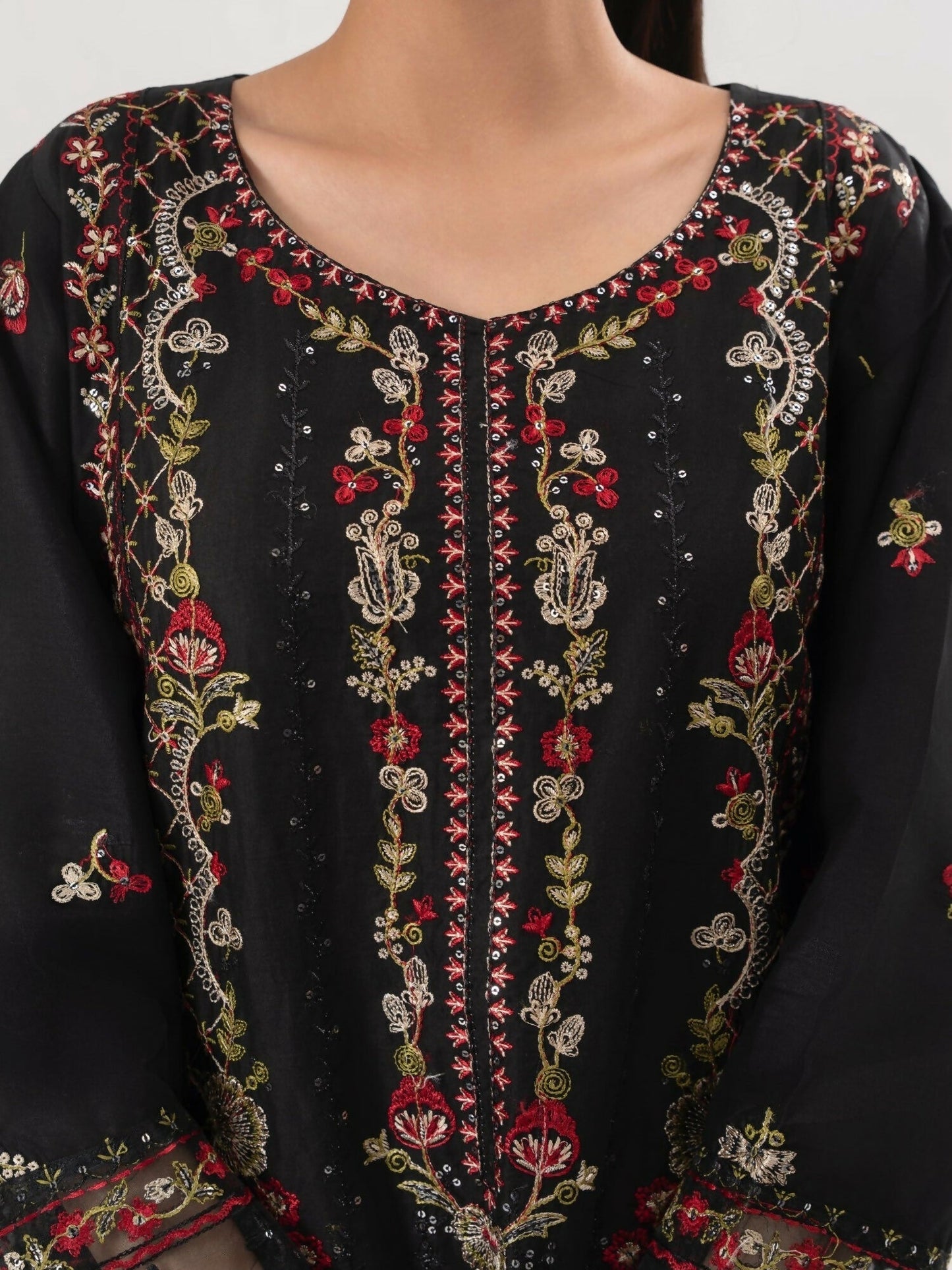 Stylish Collection Saya Pret Cotton Embroidered 3-Piece Suit-Aroosh