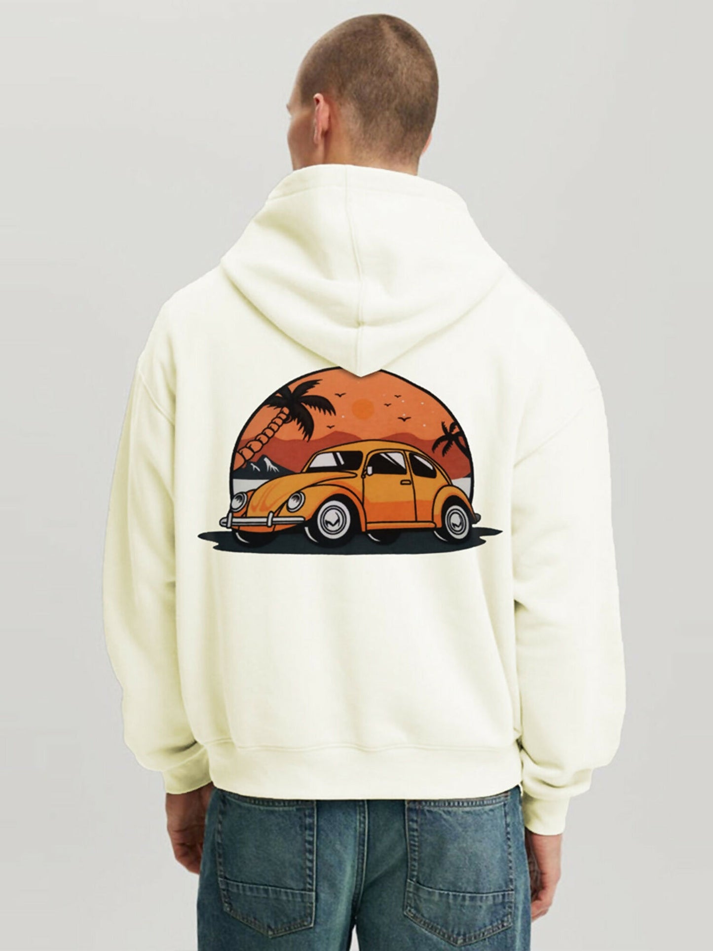Jupiter Heavy GSM Miami Puff Printed Hoodie-14840