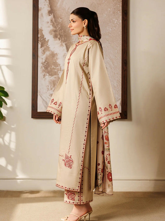 Panache Apparel Mistfall Ramadan Edit Cotton Embroidered Stitched Suit-Anna
