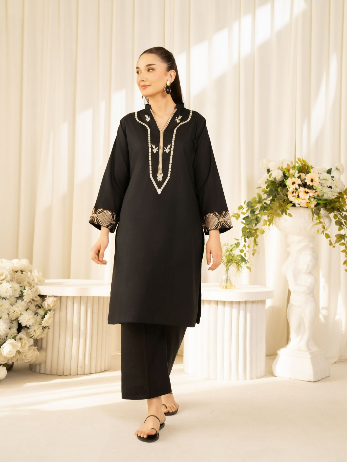 Panache Apparel Sunlit Essentials Cotton Lawn Embroidered Stitched Suit-Verano